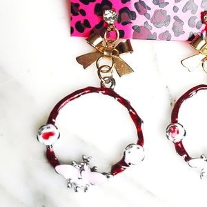 Betsey Johnson NWT Butterfly and Bow Hoop Earrings